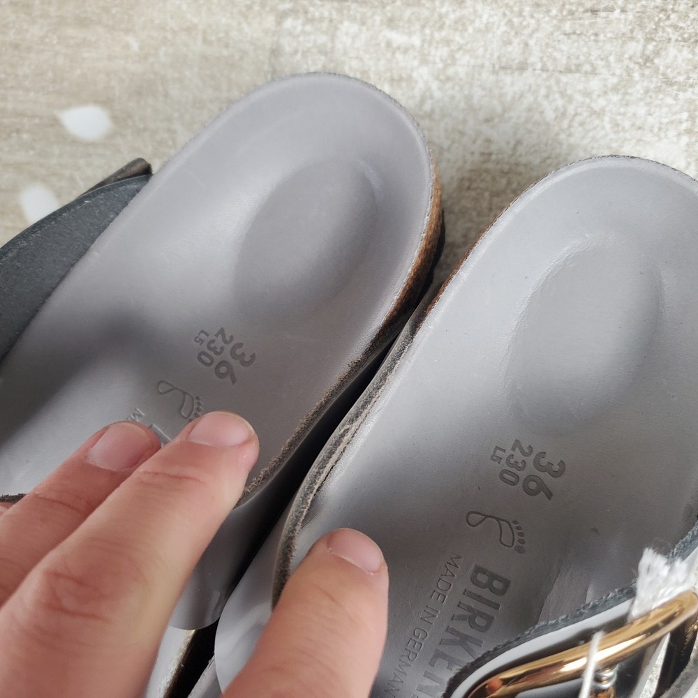 Birkenstock Gizeh Big Buckle Sandals Womens Sz 5 EU 36 High Shine Stone Coin - Picture 4 of 12